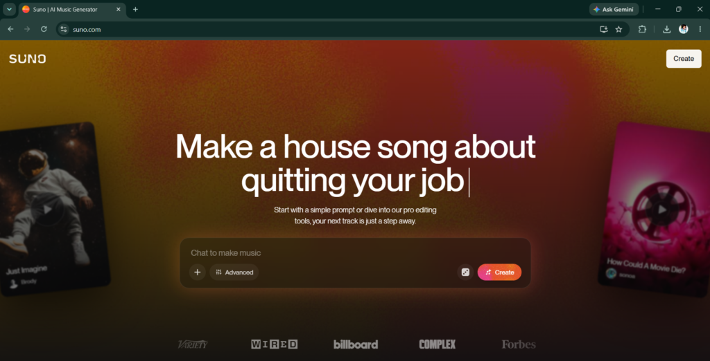 Suno AI music generation tool