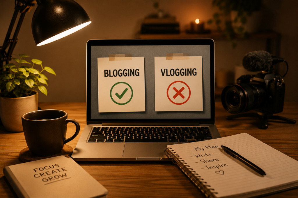Blogging instead of vlogging illustration
